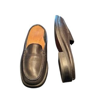 G.H. Bass Weejuns Black Leather Size 8 Mule Loafers Slip On Shoes